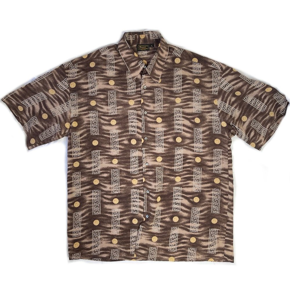 Vintage Monzini Collection Button Up Chiffon Shirt Size XL USA Made